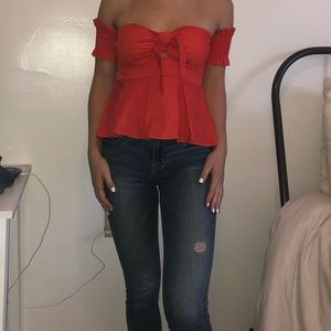 NWT Red off the shoulder top